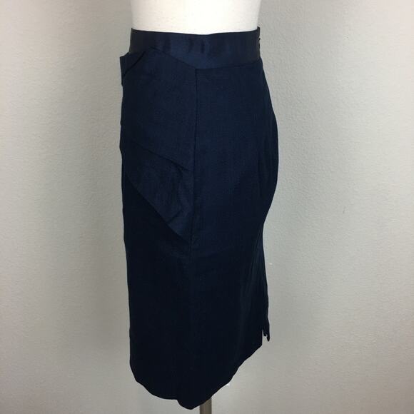 Girls from Savoy NWT Navy Peplum Pencil Skirt 6 - Picture 3 of 7